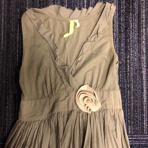 Green Dragon distressed Midi Dress